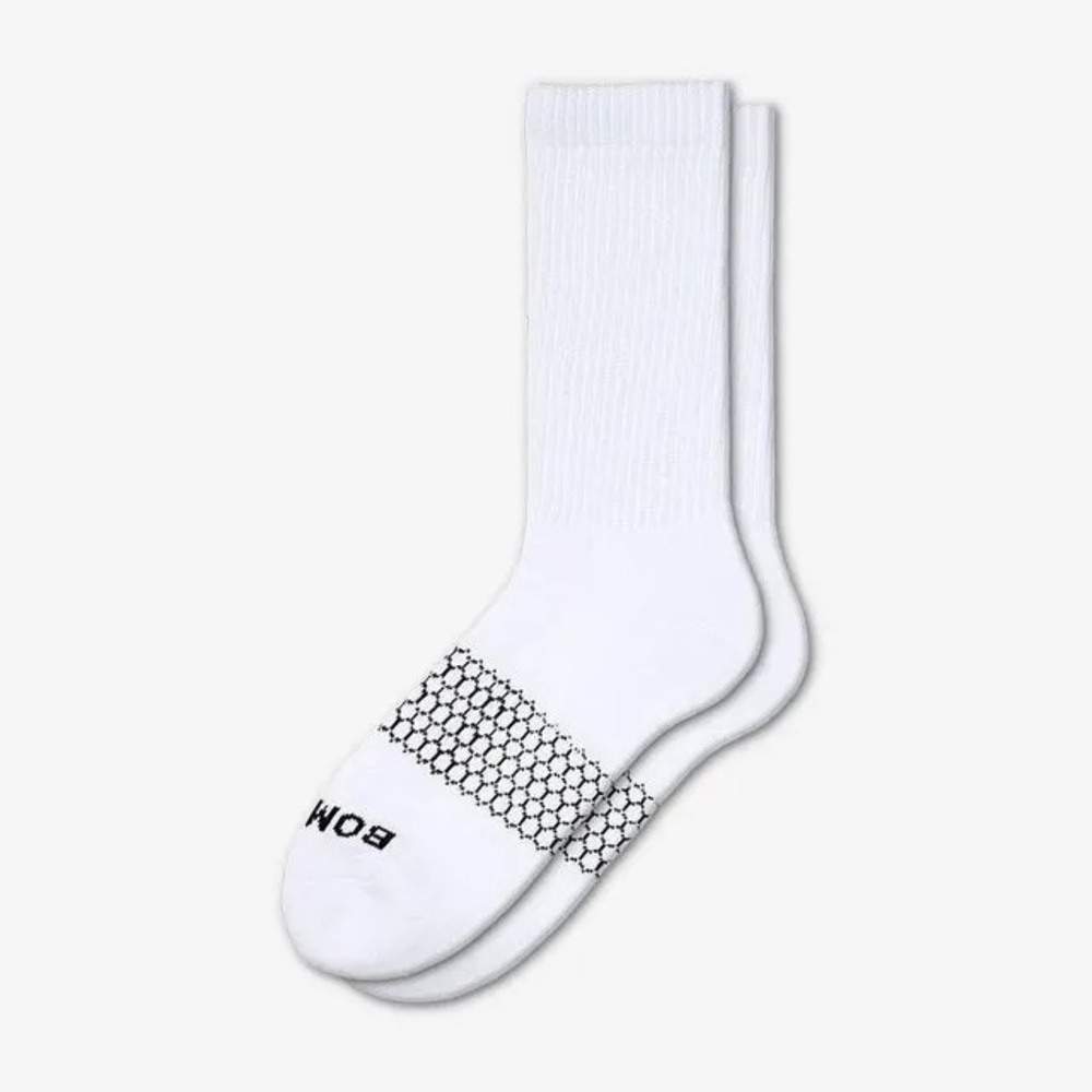 Bombas Men's Solids Calf Sock - White
